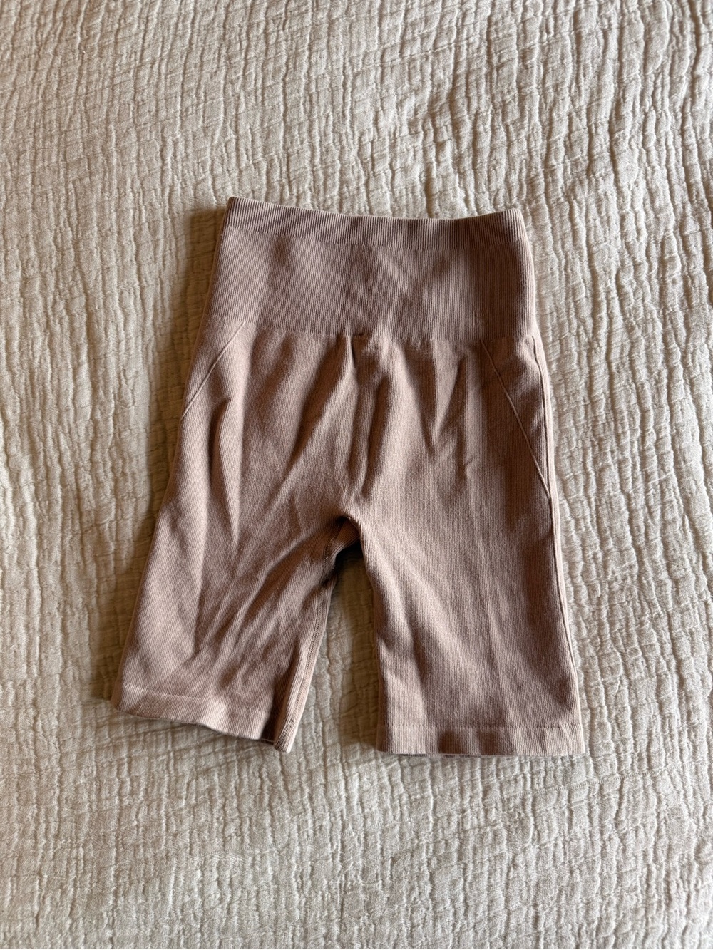Everlane Seamless High-Waist Bike Shorts in Mauve-Taupe